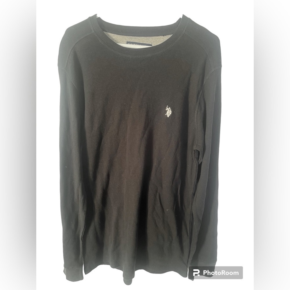 Men’s Black U.S. Polo Assn. Long Sleeve Thermal Shirt